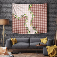 Mocha Hawaii Palaka Tapestry Maile Pikake Honohono Orchid Lei LT05 Mocha - Polynesian Pride