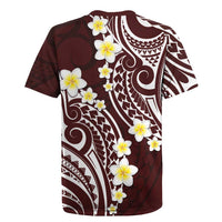 Plumeria With Oxblood Polynesian Tattoo Pattern Rugby Jersey