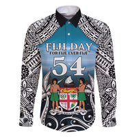 Personalised Happy 50th Fiji Day Family Matching Off The Shoulder Long Sleeve Dress and Hawaiian Shirt Forever Fiji With Tapa Tribal Pattern