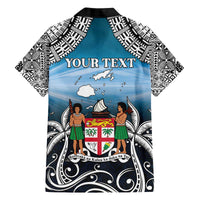 Personalised Happy 54th Fiji Day Family Matching Puletasi and Hawaiian Shirt Forever Fiji With Tapa Tribal Pattern LT05 - Polynesian Pride