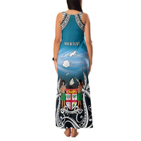 Personalised Happy 50th Fiji Day Family Matching Tank Maxi Dress and Hawaiian Shirt Forever Fiji With Tapa Tribal Pattern