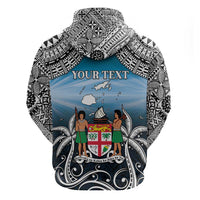 Personalised Happy 50th Fiji Day Hoodie Forever Fiji With Tapa Tribal Pattern