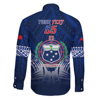 Custom Samoa Rugby Family Matching Tank Maxi Dress and Hawaiian Shirt World Cup 2023 Coat Of Arms With Polynesian Pattern LT05 - Polynesian Pride