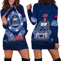 Custom Samoa Rugby Hoodie Dress World Cup 2023 Coat Of Arms With Polynesian Pattern LT05 - Polynesian Pride