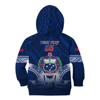 Custom Samoa Rugby Kid Hoodie World Cup 2023 Coat Of Arms With Polynesian Pattern LT05 - Polynesian Pride