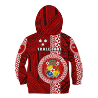 Tonga Rugby Kid Hoodie World Cup 2023 Coat Of Arms Ngatu Pattern LT05 - Polynesian Pride