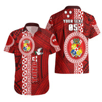 Custom Tonga Rugby Hawaiian Shirt World Cup 2023 Coat Of Arms Ngatu Pattern LT05 - Polynesian Pride