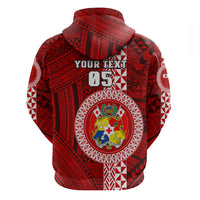 Custom Tonga Rugby Hoodie World Cup 2023 Coat Of Arms Ngatu Pattern LT05 - Polynesian Pride