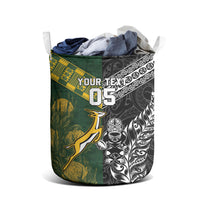 Rugby New Zealand South Africa Laundry Basket Maori Tiki Springboks Together