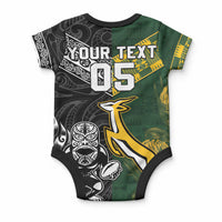 Rugby New Zealand South Africa Baby Onesie Maori Tiki Springboks Together