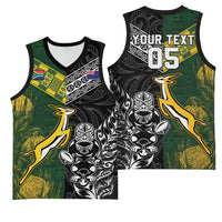 Rugby New Zealand South Africa Basketball Jersey Maori Tiki Springboks Together