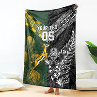 Rugby New Zealand South Africa Blanket Maori Tiki Springboks Together