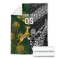 Rugby New Zealand South Africa Blanket Maori Tiki Springboks Together