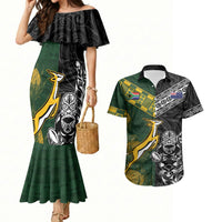 Rugby New Zealand South Africa Couples Matching Mermaid Dress and Hawaiian Shirt Maori Tiki Springboks Together