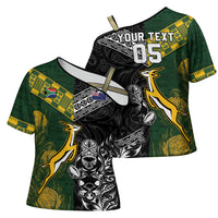 Rugby New Zealand South Africa Cross Shoulder Shirt Maori Tiki Springboks Together