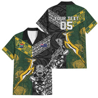 Rugby New Zealand South Africa Family Matching Off Shoulder Maxi Dress and Hawaiian Shirt Maori Tiki Springboks Together