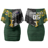 Rugby New Zealand South Africa Family Matching Off Shoulder Short Dress and Hawaiian Shirt Maori Tiki Springboks Together