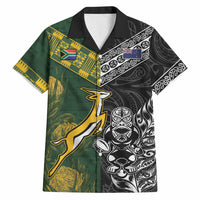 Rugby New Zealand South Africa Hawaiian Shirt Maori Tiki Springboks Together