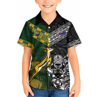Rugby New Zealand South Africa Hawaiian Shirt Maori Tiki Springboks Together