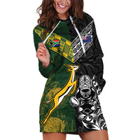 Rugby New Zealand South Africa Hoodie Dress Maori Tiki Springboks Together