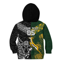 Rugby New Zealand South Africa Kid Hoodie Maori Tiki Springboks Together