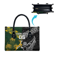 Rugby New Zealand South Africa Leather Bag Maori Tiki Springboks Together