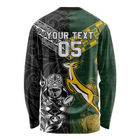 Rugby New Zealand South Africa Long Sleeve Shirt Maori Tiki Springboks Together