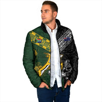Rugby New Zealand South Africa Padded Jacket Maori Tiki Springboks Together