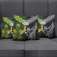 Rugby New Zealand South Africa Pillow Cover Maori Tiki Springboks Together