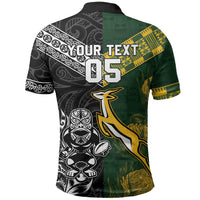 Rugby New Zealand South Africa Polo Shirt Maori Tiki Springboks Together