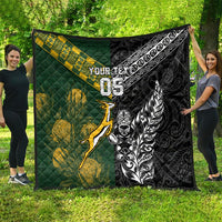 Rugby New Zealand South Africa Quilt Maori Tiki Springboks Together