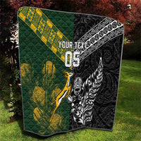 Rugby New Zealand South Africa Quilt Maori Tiki Springboks Together