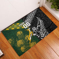 Rugby New Zealand South Africa Rubber Doormat Maori Tiki Springboks Together