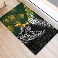 Rugby New Zealand South Africa Rubber Doormat Maori Tiki Springboks Together