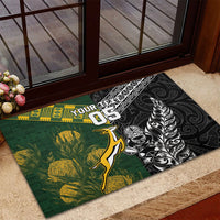 Rugby New Zealand South Africa Rubber Doormat Maori Tiki Springboks Together