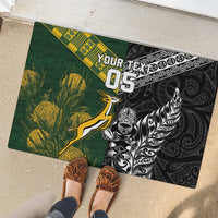 Rugby New Zealand South Africa Rubber Doormat Maori Tiki Springboks Together