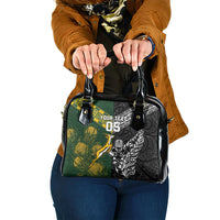 Rugby New Zealand South Africa Shoulder Handbag Maori Tiki Springboks Together