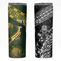 Rugby New Zealand South Africa Skinny Tumbler Maori Tiki Springboks Together
