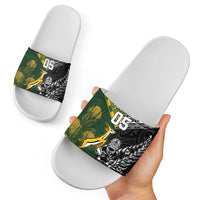 Rugby New Zealand South Africa Slide Sandals Maori Tiki Springboks Together