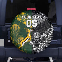 Rugby New Zealand South Africa Spare Tire Cover Maori Tiki Springboks Together