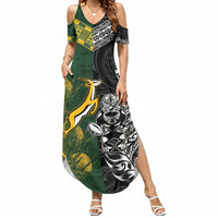Rugby New Zealand South Africa Summer Maxi Dress Maori Tiki Springboks Together