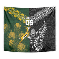 Rugby New Zealand South Africa Tapestry Maori Tiki Springboks Together