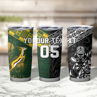 Rugby New Zealand South Africa Tumbler Cup Maori Tiki Springboks Together