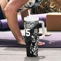 Rugby New Zealand South Africa Tumbler With Handle Maori Tiki Springboks Together