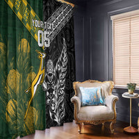 Rugby New Zealand South Africa Window Curtain Maori Tiki Springboks Together