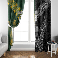 Rugby New Zealand South Africa Window Curtain Maori Tiki Springboks Together