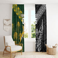 Rugby New Zealand South Africa Window Curtain Maori Tiki Springboks Together