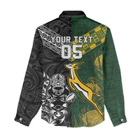 Rugby New Zealand South Africa Women Casual Shirt Maori Tiki Springboks Together