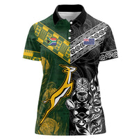 Rugby New Zealand South Africa Women Polo Shirt Maori Tiki Springboks Together