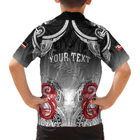 Personalised New Zealand Waitangi Day Family Matching Short Sleeve Bodycon Dress and Hawaiian Shirt Aotearoa Te Ra O Waitangi Manaia Maori Pattern LT05 - Polynesian Pride